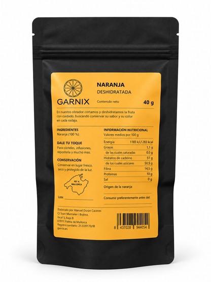 Naranja deshidratada · 40 g