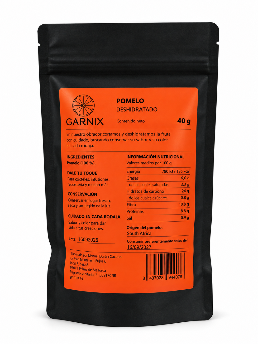 Pomelo deshidratado · 40 g